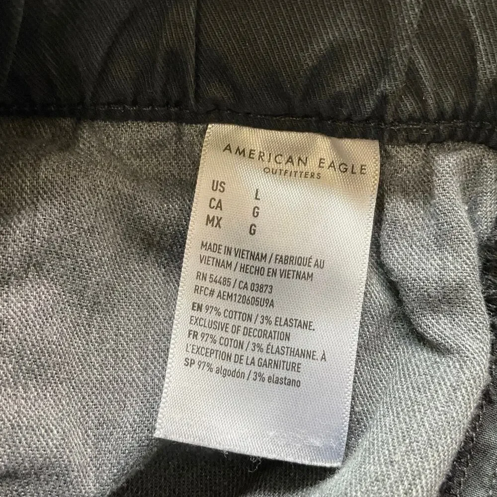 American Eagle Flex Pull On Shorts Men’s Large Gray Casual Stretch Chino